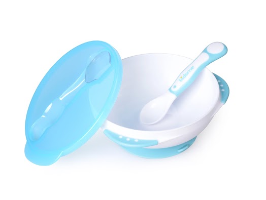 Tight Grip Suction Bowl with Spoon - Blue